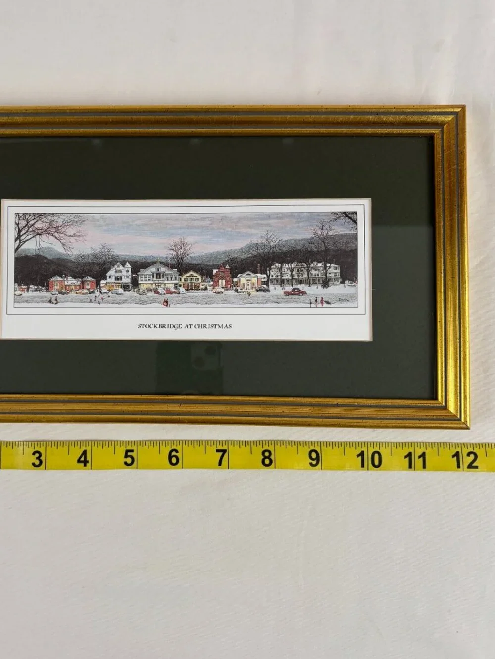 StockBridge At Christmas Norman Rockwell Small Gold Frame Print